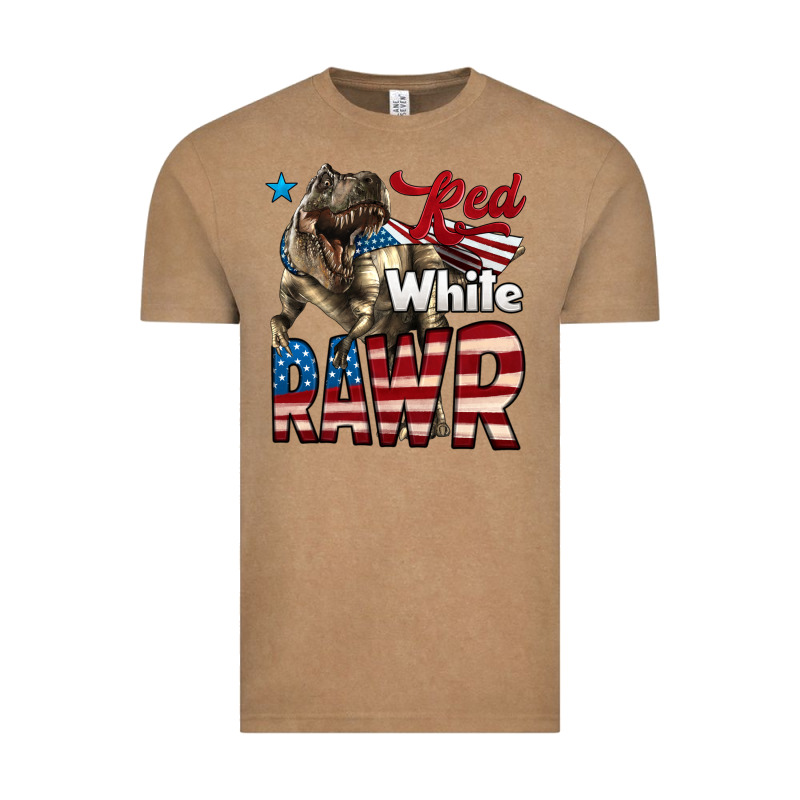 Red White Rawr Dinosaur T-rex Vintage Tee by LillyAllenDesigns | Teevron