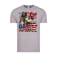 Vintage Zinc Red White Rawr Dinosaur T-Rex Vintage Tee - LillyAllenDesigns