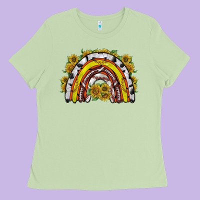 Sunflower Sports Rainbow Ladies Tee Designed By Racoondesign