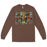 Chestnut football serape cowhide turquoise glitter  brushstrokes Long Sleeve Tee - Artiststas