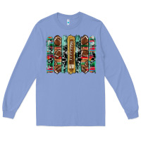 Colony Blue football serape cowhide turquoise glitter  brushstrokes Long Sleeve Tee - Artiststas
