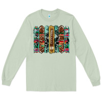 Matcha football serape cowhide turquoise glitter  brushstrokes Long Sleeve Tee - Artiststas