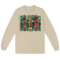 Mushroom football serape cowhide turquoise glitter  brushstrokes Long Sleeve Tee - Artiststas
