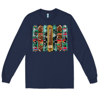 Navy football serape cowhide turquoise glitter  brushstrokes Long Sleeve Tee - Artiststas