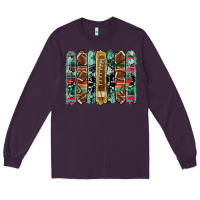 Plum football serape cowhide turquoise glitter  brushstrokes Long Sleeve Tee - Artiststas