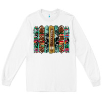 White football serape cowhide turquoise glitter  brushstrokes Long Sleeve Tee - Artiststas