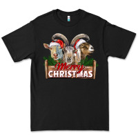 Black Merry Christmas Goats Premium Tee - LillyAllenDesigns