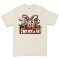 Bone Merry Christmas Goats Premium Tee - LillyAllenDesigns