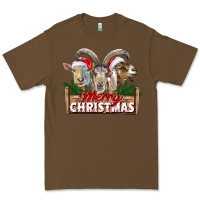 Cacao Merry Christmas Goats Premium Tee - LillyAllenDesigns