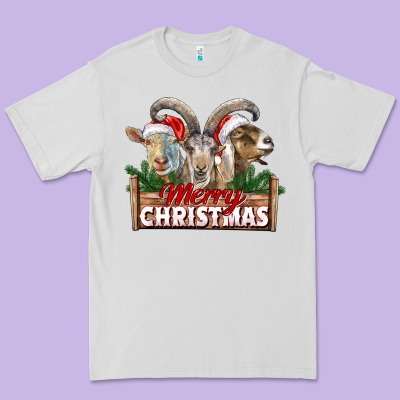 Merry Christmas Goats Premium Tee Designed By Lillyallendesigns