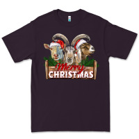 Plum Merry Christmas Goats Premium Tee - LillyAllenDesigns