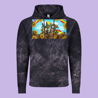 2 Donkeys Sunflower Vintage Hoodie Designed By Barkaloodesign