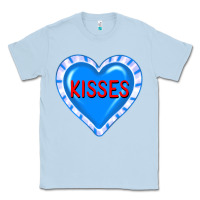 Dusty Blue valentine's day hearts Classic Tee - FaDigitalArtStudio