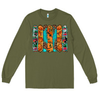 Army Green basketball serape cowhide turquoise leopard glitter  brushstrokes Long Sleeve Tee - Artiststas