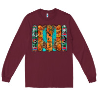 Burgundy basketball serape cowhide turquoise leopard glitter  brushstrokes Long Sleeve Tee - Artiststas