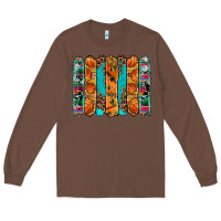 Chestnut basketball serape cowhide turquoise leopard glitter  brushstrokes Long Sleeve Tee - Artiststas