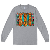 Heather Grey basketball serape cowhide turquoise leopard glitter  brushstrokes Long Sleeve Tee - Artiststas