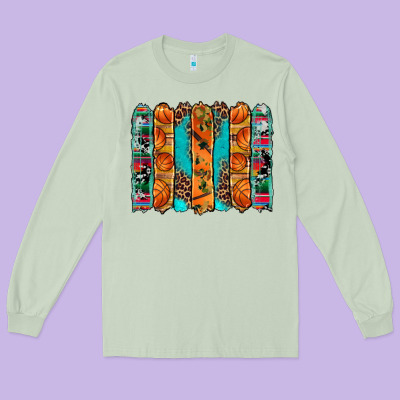 Basketball Serape Cowhide Turquoise Leopard Glitter  Brushstrokes Long Sleeve Tee Designed By Artiststas