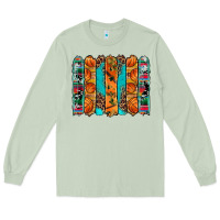 Matcha basketball serape cowhide turquoise leopard glitter  brushstrokes Long Sleeve Tee - Artiststas