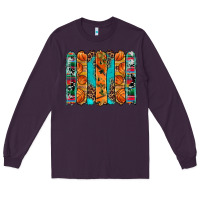 Plum basketball serape cowhide turquoise leopard glitter  brushstrokes Long Sleeve Tee - Artiststas