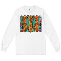 White basketball serape cowhide turquoise leopard glitter  brushstrokes Long Sleeve Tee - Artiststas