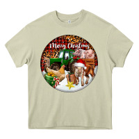 Mossy Merry Christmas Farm Animals Heavy Core Tee - FaDigitalArtStudio