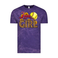 Cloud Purple Love My Girl Softball Vintage Tee - LillyAllenDesigns