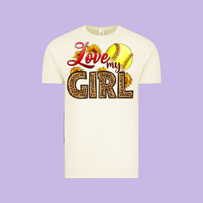 Love My Girl Softball Vintage Tee Designed By Lillyallendesigns