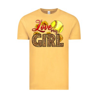 Vintage Mustard Love My Girl Softball Vintage Tee - LillyAllenDesigns