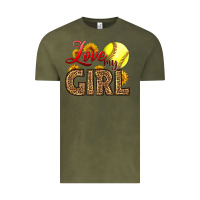 Vintage Olive Love My Girl Softball Vintage Tee - LillyAllenDesigns