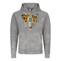 Cloud Rock boho bull skull Vintage Hoodie - BarkalooDesign