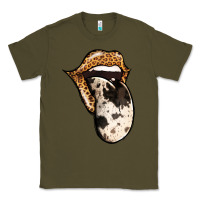 Army Green Western Leopard Cowhide Tongue Classic Tee - Jasminsmagicworld