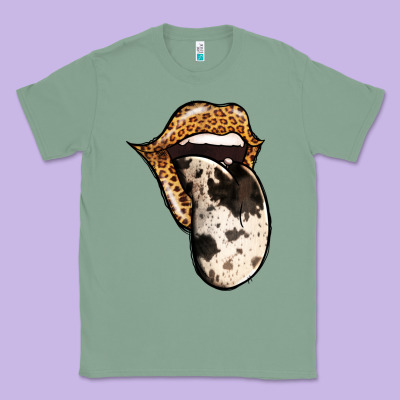 Western Leopard Cowhide Tongue Classic Tee Designed By Jasminsmagicworld