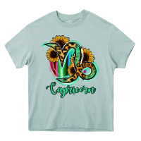 Arona Capricorn Zodiac Sign Sunflower Leopard Serape Heavy Core Tee - RanaPortraitStore