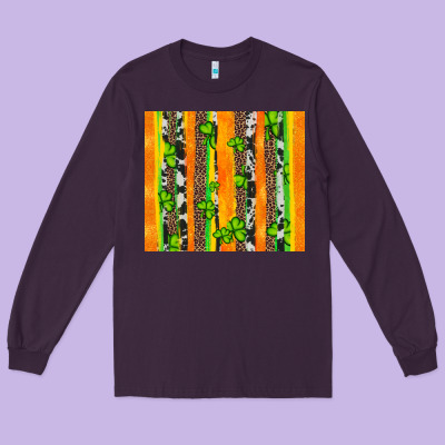 St Patricks Shamrock With Cowhide Long Sleeve Tee Designed By Artiststas