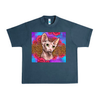 Midnight Navy purple glitter roses sphynx cat Urban Heavy Tee - LillyAllenDesigns