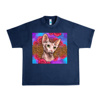 Navy purple glitter roses sphynx cat Urban Heavy Tee - LillyAllenDesigns