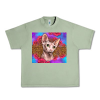 Oil Green purple glitter roses sphynx cat Urban Heavy Tee - LillyAllenDesigns