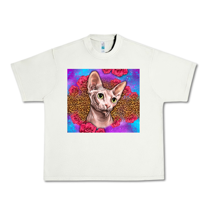 Purple Glitter Roses Sphynx Cat Urban Heavy Tee by LillyAllenDesigns | Teevron