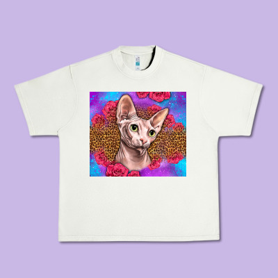 Purple Glitter Roses Sphynx Cat Urban Heavy Tee Designed By Lillyallendesigns