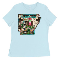 Baby Blue arkansas map Ladies Tee - RacoonDesign