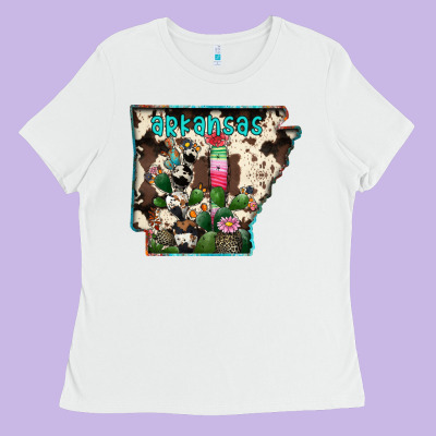 Arkansas Map Ladies Tee Designed By Racoondesign