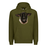 Army Green suffolk ewe head Premium Hoodie - BarkalooDesign
