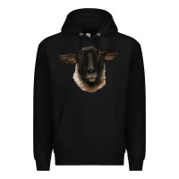 Black suffolk ewe head Premium Hoodie - BarkalooDesign