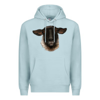 Blue Mist suffolk ewe head Premium Hoodie - BarkalooDesign
