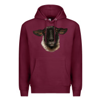 Burgundy suffolk ewe head Premium Hoodie - BarkalooDesign