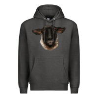 Charcoal Heather suffolk ewe head Premium Hoodie - BarkalooDesign