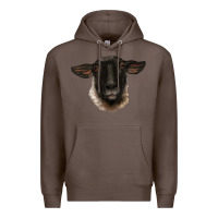 Coffee suffolk ewe head Premium Hoodie - BarkalooDesign