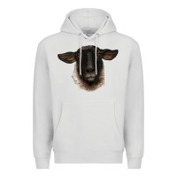 Dove Grey suffolk ewe head Premium Hoodie - BarkalooDesign