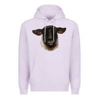Lilac suffolk ewe head Premium Hoodie - BarkalooDesign
